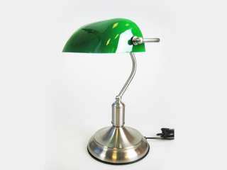 Bankerlampe Schreibtischlampe Banker Lamp grün/silber NEU  