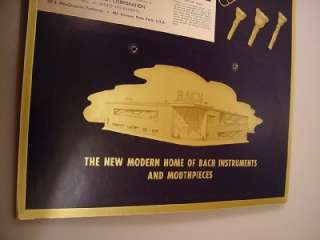 Rare 1956 Mt. Vernon Bach Store Sign Trumpet Trombone  