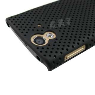 HARD RUBBERIZED MESH CASE COVER + LCD FILM FOR SONY Ericsson Xperia 