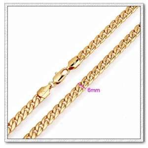 Brand New 22K Yellow Gold GP 24 Long Highly Polished Chain Link 