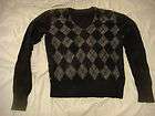 XL Diesel Mens Wool Sweater DEEP V, Argyle, Black. 150 Euros, Europe 
