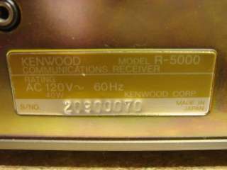 Kenwood R 5000 Communications Receiver Ham Short Wave Transceiver 