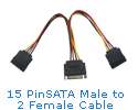 12V 5V Dual Power eSATA USB 2.0 Power combo to 22Pin SATA cable for 2 