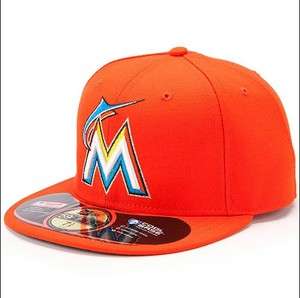 New Era MLB miami Florida Marlins Authentic On Field Orange fitted hat 