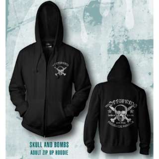 THE OFFSPRING SKULL AND BOMBS ZIP HOODIE S M L XL  