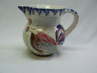   bassamo ceramiche italy rooster pitcher italian pottery hand painted