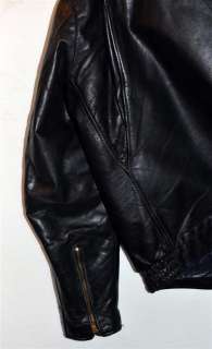   Johnson Leather Black Thick Motorcycle Black Jacket Mens Sz M  