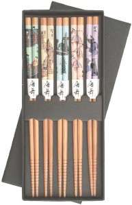 Bamboo Chopsticks Gift Set Japanese Dancing ch65  