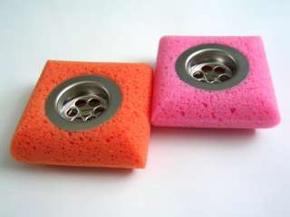 material geschaeumter gummi masse 10x10x3 5cm farben orange pink 