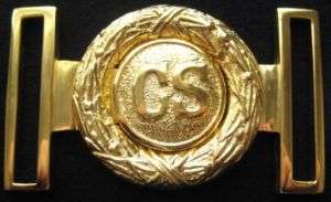 CSA   Confederate Officers 24k Gold Plated Sword Belt Buckle  