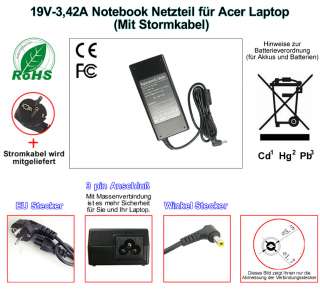 Netzteil Ladegerät für Acer Aspire 7730Z 19V 3,42A TOP  