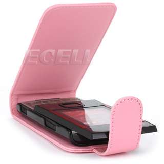 BABY PINK LUXURY LEATHER FLIP CASE COVER FOR NOKIA X3  