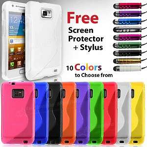   SILICONE GEL CASE FITS SAMSUNG GALAXY S2 i9100 FREE SCREEN PROTECTOR