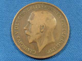 1918 ONE PENNY KING GEORGE V BRITISH COIN LOWER GRADE  