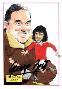 Signed A4 Caricature of Man Utd Legend George Best  