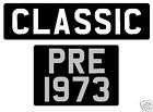 Pre 73 black adhesive classic registration number plate