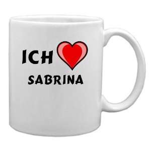 Keramische Tasse mit Ich liebe Sabrina Schrift  Küche 