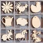 BOX OF 45 WOODEN SHAPES ORNAMENTS HEARTS 1111 items in Swincraft store 