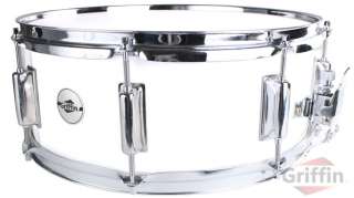 Griffin Snare Drum 14 x 5.5 Maple Wood Shell Pearl White  
