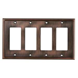 Switchplates   contemporary quadruple gfi/decora in brushed oil rubbed