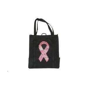  8001 PR    Pink Ribbon Grocery Tote Bag   Non Woven 