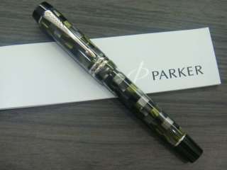 Parker Duofold Centennial Green Check 18K Fine or X Fine nib  