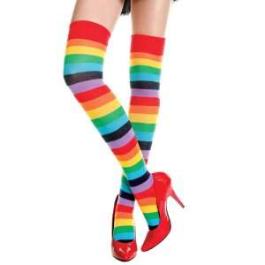 Rainbow Striped Thigh High Stockings   Adult, 34606 