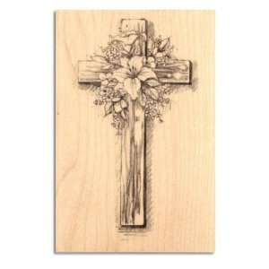    Mounted Rubber Stamp Easter Cross By The Each Arts, Crafts & Sewing