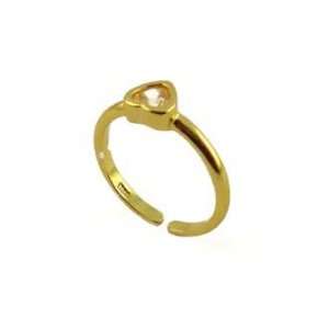  Silver Gold Plated Toe Ring with Cubic Zirconia   Heart 