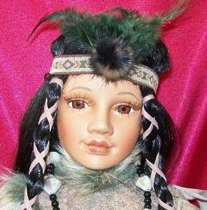 16 IN. PORCELAIN DOLL INDIAN Reproduction KATILYNN  