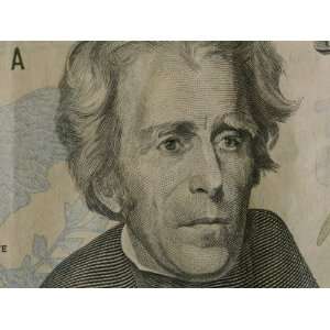 : Close up of Andrew Jackson on the Newly Designed Twenty Dollar Bill 