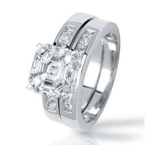 14k White Gold Antique Style Engagement Ring with a 0.76 Carat Cushion 