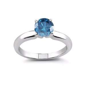 1 Carat Blue Diamond Solitaire Ring Jewelry