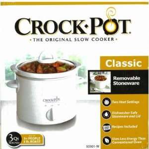  Crock Pot Crock 3 Quart Oval Slow Cooker, White Kitchen 