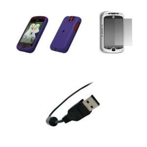  3G Slide   Premium Purple Rubberized Snap On Cover Hard Case Cell 