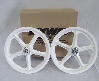   New Skyway Tuff II Mag Wheels White 16 Freewheel BMX Pit Bike White