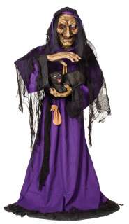 TALKING ANIMATRONIC WITCH Haunted House Halloween Prop  