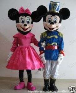 MICKEY MOUSE AND MINNIE MOUSE 2 ADULT MASCOT COSTUMES  