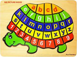 Alphabet Number Puzzle Child Wooden Educational Toy Tur  