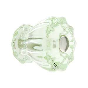  Small Fluted Depression Green Glass Cabinet Knob With 