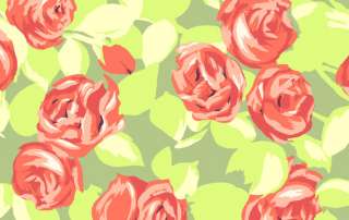 Amy Butler Love Tumble Roses Tangerine Cotton Fabric by yard  