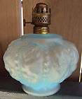 Antique Blue Glass Mini Oil Lamp Basket Design NR   