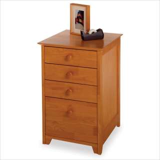  Solid Wood 4 Drawer Lateral Wood File Honey Pine Filing Cabinet 