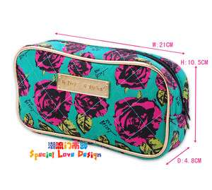 1pcs Betsey Johnson Flower Rose Lattice Cosmetic Bag Makeup bag  