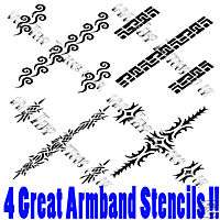 TATTOO STENCIL SET   ARMBANDS 2   inc BARBED WIRE  