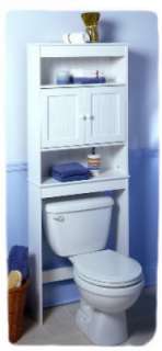 White Country Cottage Bathroom Space Saver Cabinet  