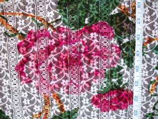 Pink Floral Stretch Lace Fabric 60x1yd lots Curtains!  
