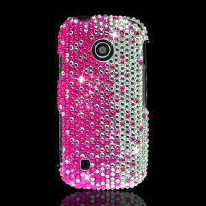 LG Beacon/Cosmos Touch Pink Silver Diamond Crystal Bling Case Mobile 