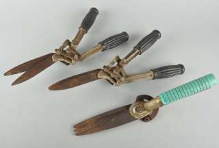 3pc Lot Vintage Garden Tools Hedge Grass Trimmers Clippers  