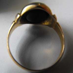 Antique CHESTER 15CT GOLD BLOODSTONE RING 1884 SIZE Q/R  